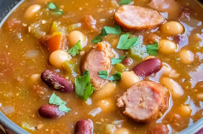 Cajun Ham Sausage Bean Soup