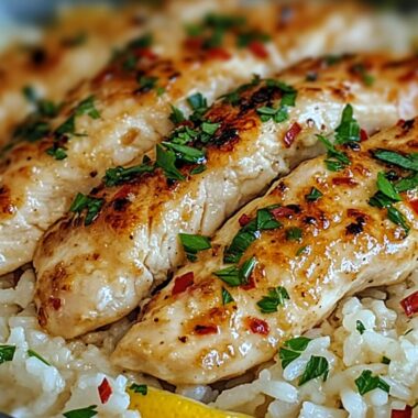 Chicken Scampi with Garlic Parmesan Rice