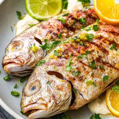 Grilled Yellowtail Snapper with Garlic Aioli