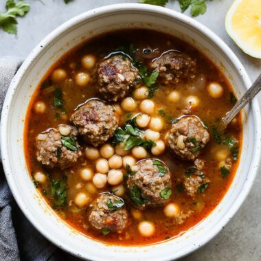 Moroccan Meatball Couscous Soup