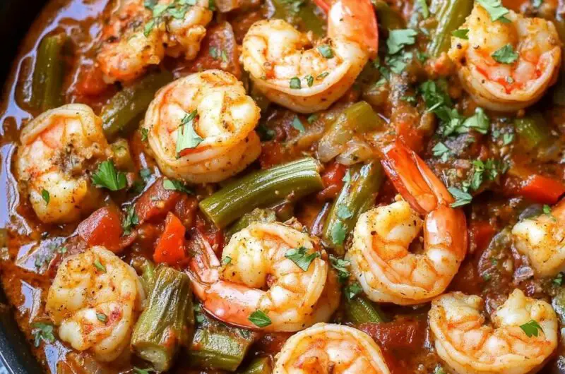 Smothered Okra with Shrimp