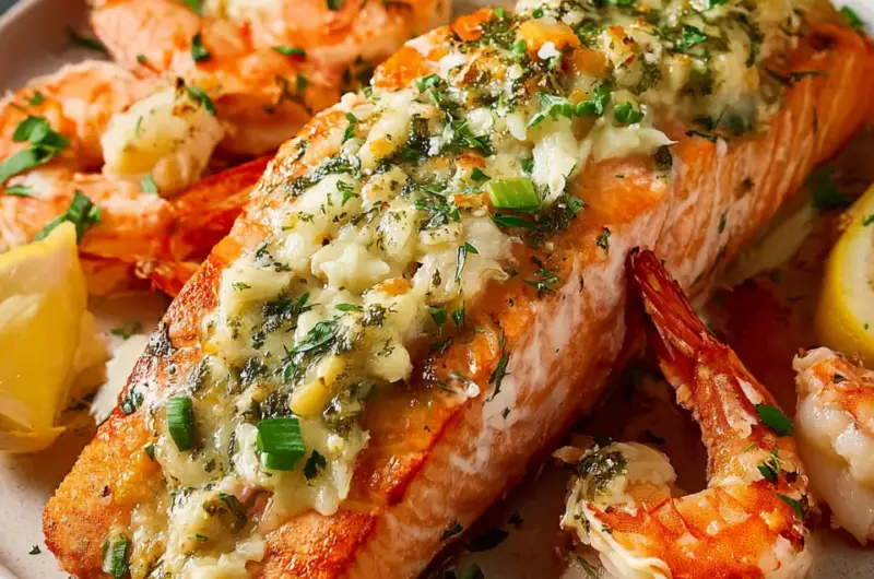 Crab and Shrimp Stuffed Salmon