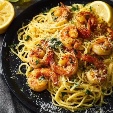Lemon Spaghetti with Shrimp