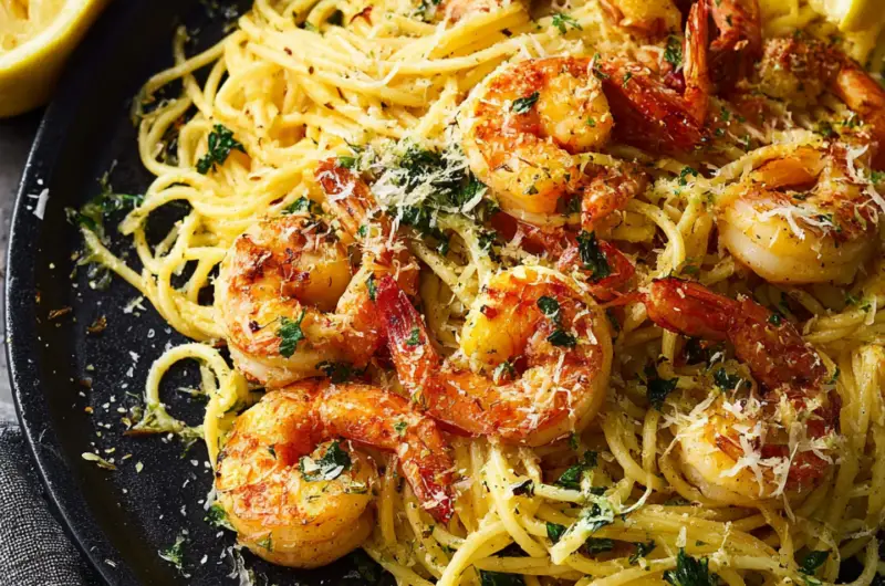 Lemon Spaghetti with Shrimp