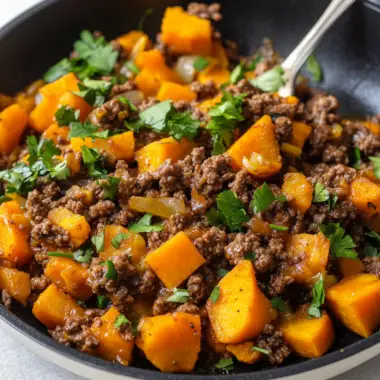Ground Beef Sweet Potato Skillet