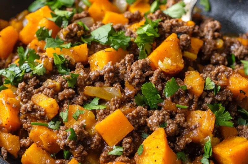 Ground Beef Sweet Potato Skillet