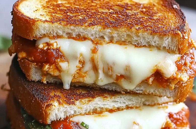 Lazy Chicken Parmesan Grilled Cheese
