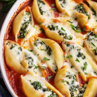 Quick Ricotta and Spinach Stuffed Shells