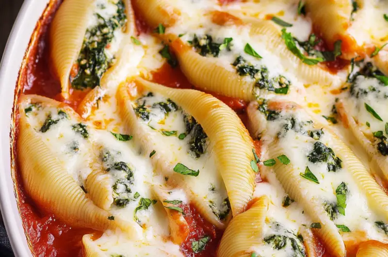 Quick Ricotta and Spinach Stuffed Shells