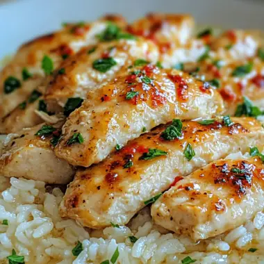 Chicken Scampi with Garlic Parmesan Rice