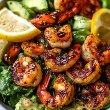 Hot Honey Blackened Shrimp Caesar Salad