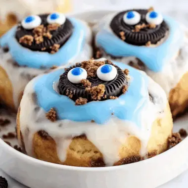 Cookie Monster Cinnamon Rolls