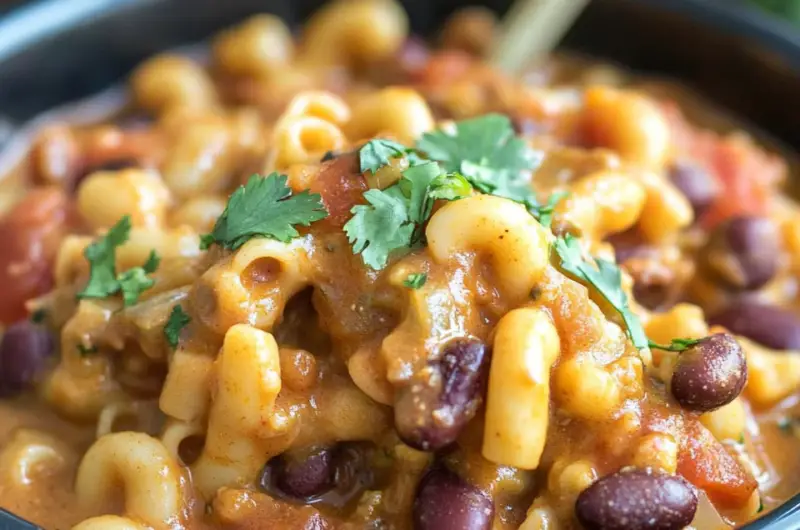 Slow Cooker Vegetarian Chili Mac