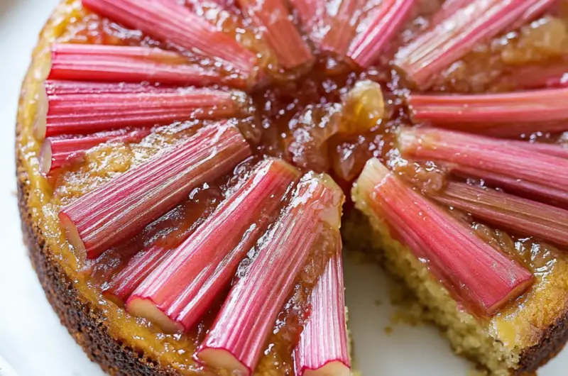Easiest Rhubarb Upside Down Cake