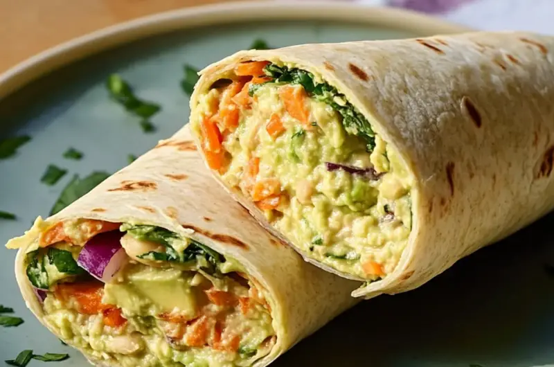 Creamy Avocado White Bean Wrap