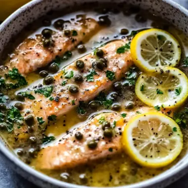 Pan-Seared Salmon with Lemon Caper Sauce