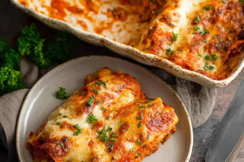 Baked Beef and Cheese Cannelloni