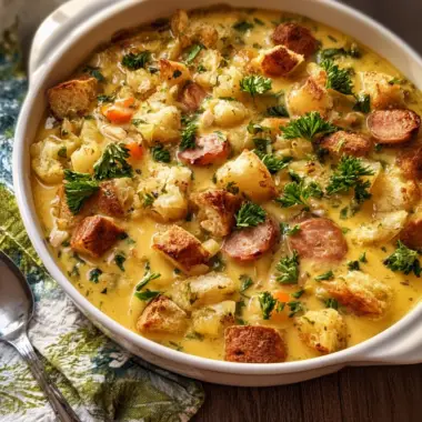 Cheesy Chicken Stuffing Bake