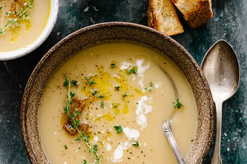 Creamy Potato and Caramelized Onion Soup