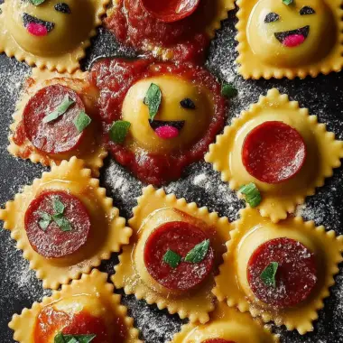 Pepperoni Pizza Emoji Ravioli