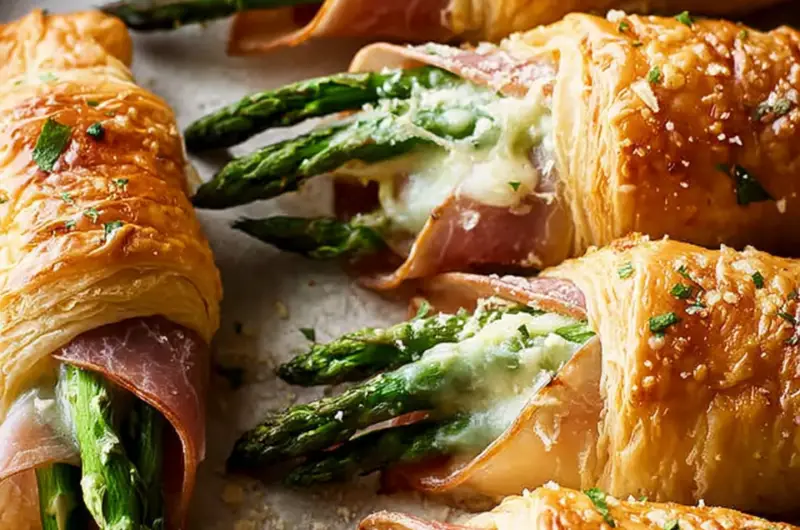Prosciutto Asparagus Puff Pastry Bundles