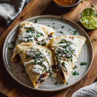 Tetelas with Black Beans and Quesillo 3 Tetelas with Black Beans and Quesillo