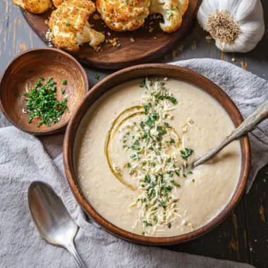 Asiago Roasted Garlic Cauliflower Soup 3 Asiago Roasted Garlic Cauliflower Soup