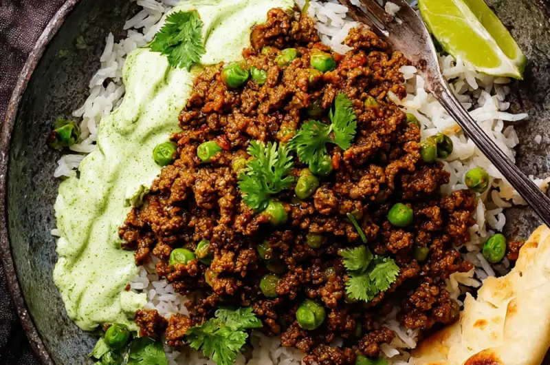 Curried Ground Beef with Peas