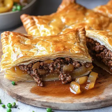Flaky Minced Beef and Onion Pies