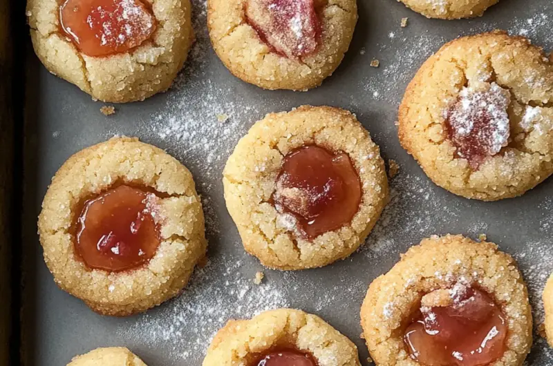 Rhubarb Thumbprint Cookies