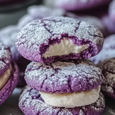 Ube Crinkle Sandwich Cookies