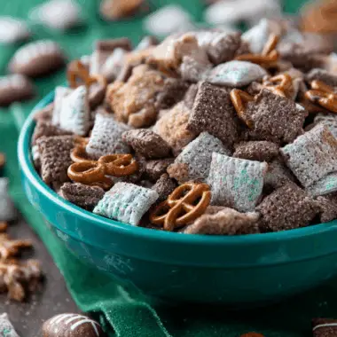Chocolate Peanut Butter Football Puppy Chow