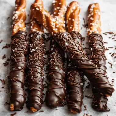 Caramel Chocolate Dipped Pretzel Rods 2 Caramel Chocolate Dipped Pretzel Rods