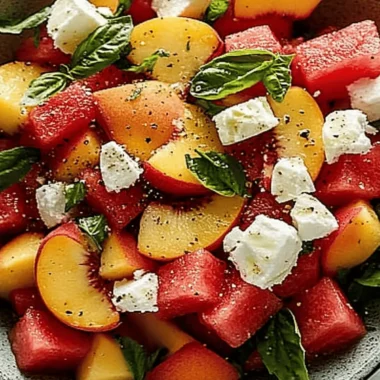 Peach Salad with Watermelon