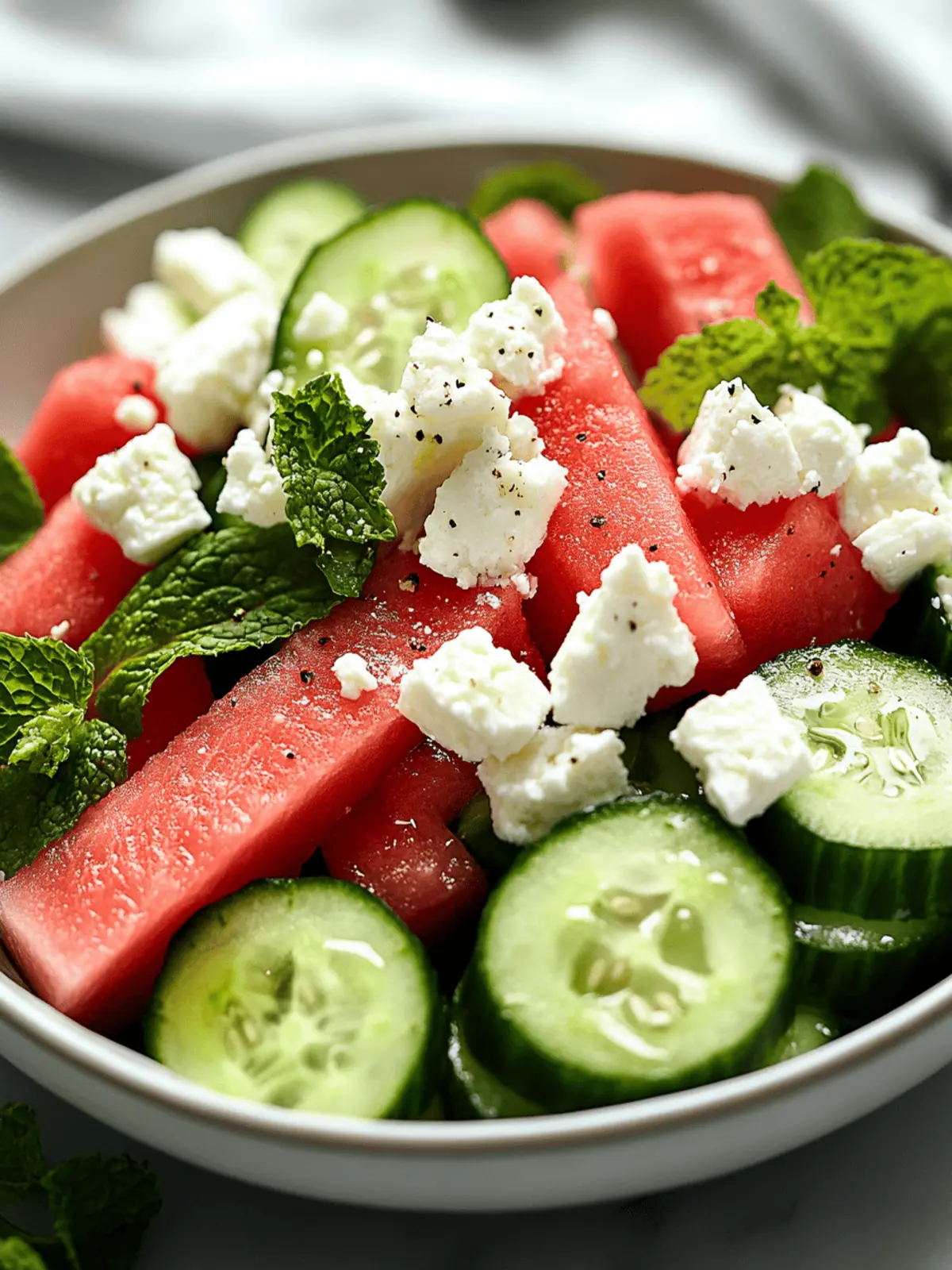 Watermelon Cucumber Feta Salad: Your Go-To Summer Refreshment 5 Watermelon Cucumber Feta Salad