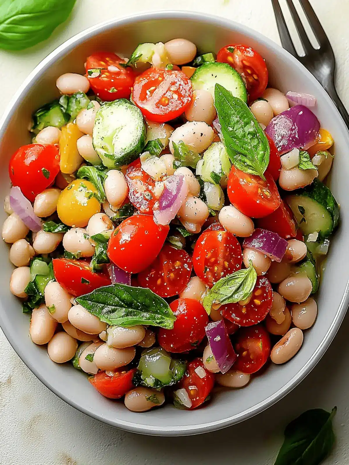 White bean salad with summer vegetables