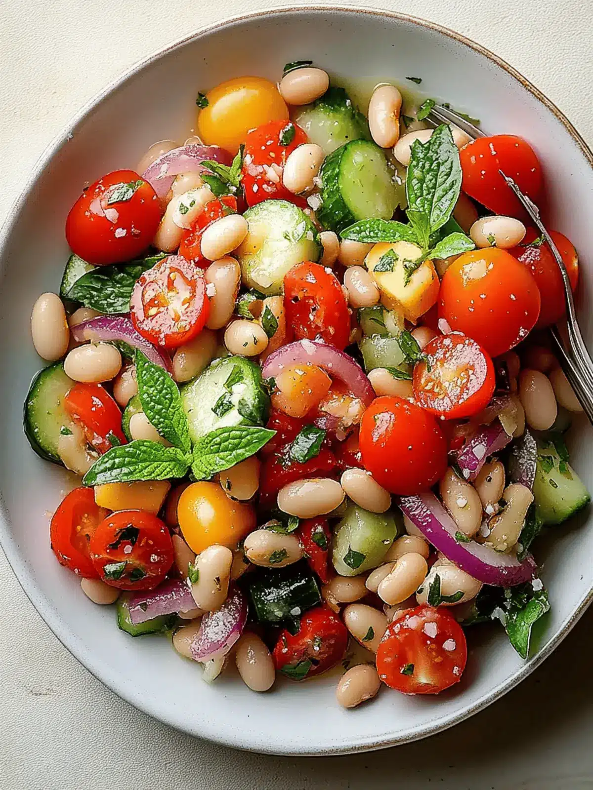 White bean salad with summer vegetables