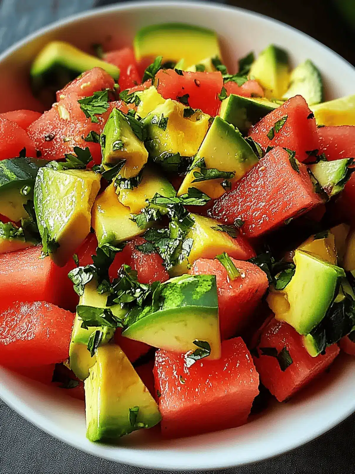 Watermelon avocado salad