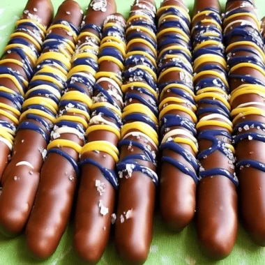 Chocolate Football Pretzel Rods