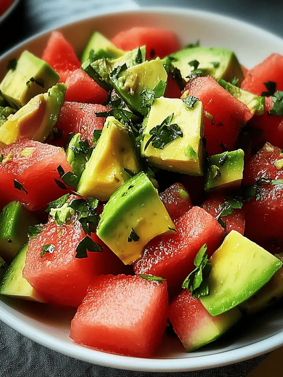 Watermelon avocado salad