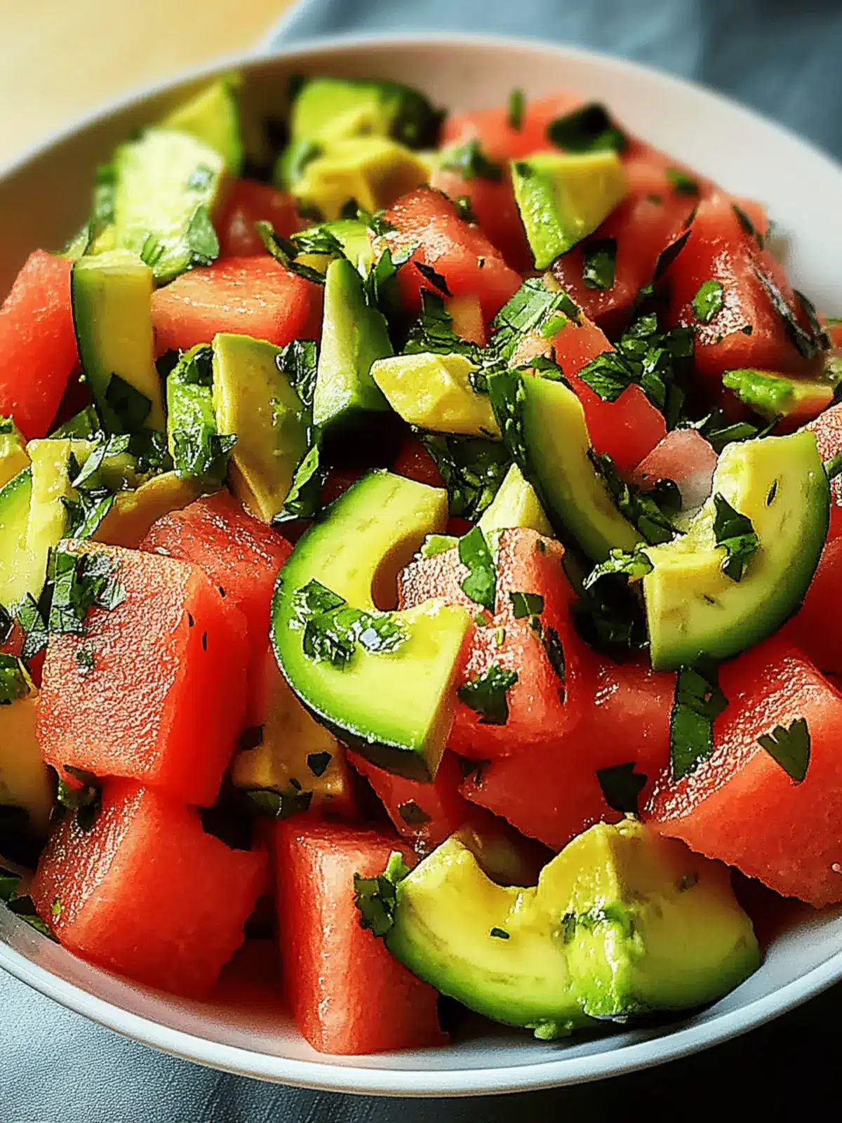 Watermelon avocado salad