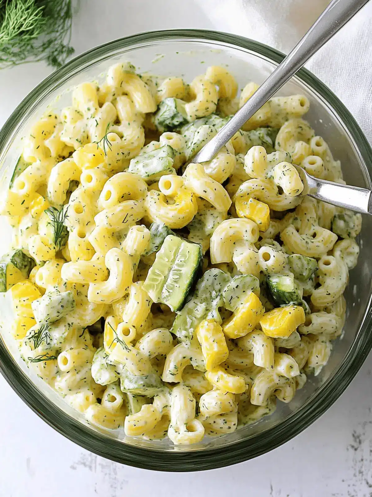 Macaroni Salad With Dill Pickles