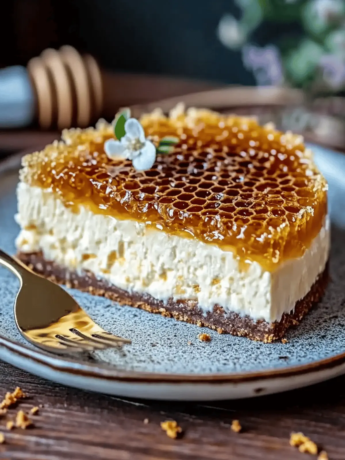 Cheesecake Topped with Honeycomb