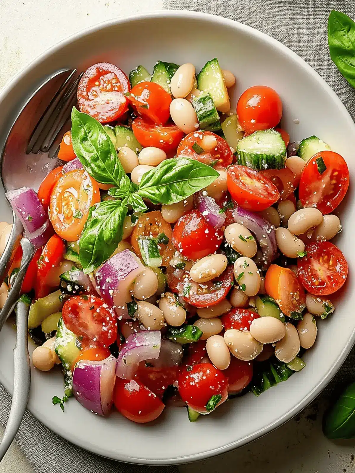 White bean salad with summer vegetables