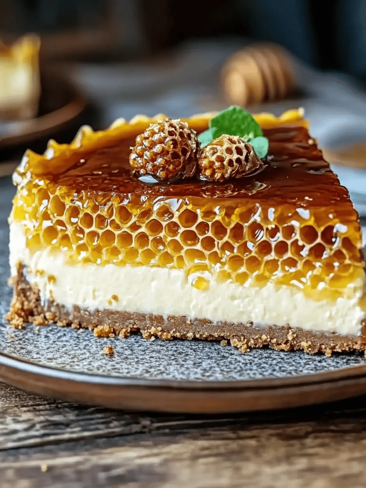 Cheesecake Topped with Honeycomb