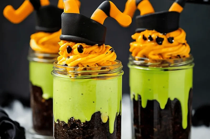 Witches' Brew Halloween Cake Jars