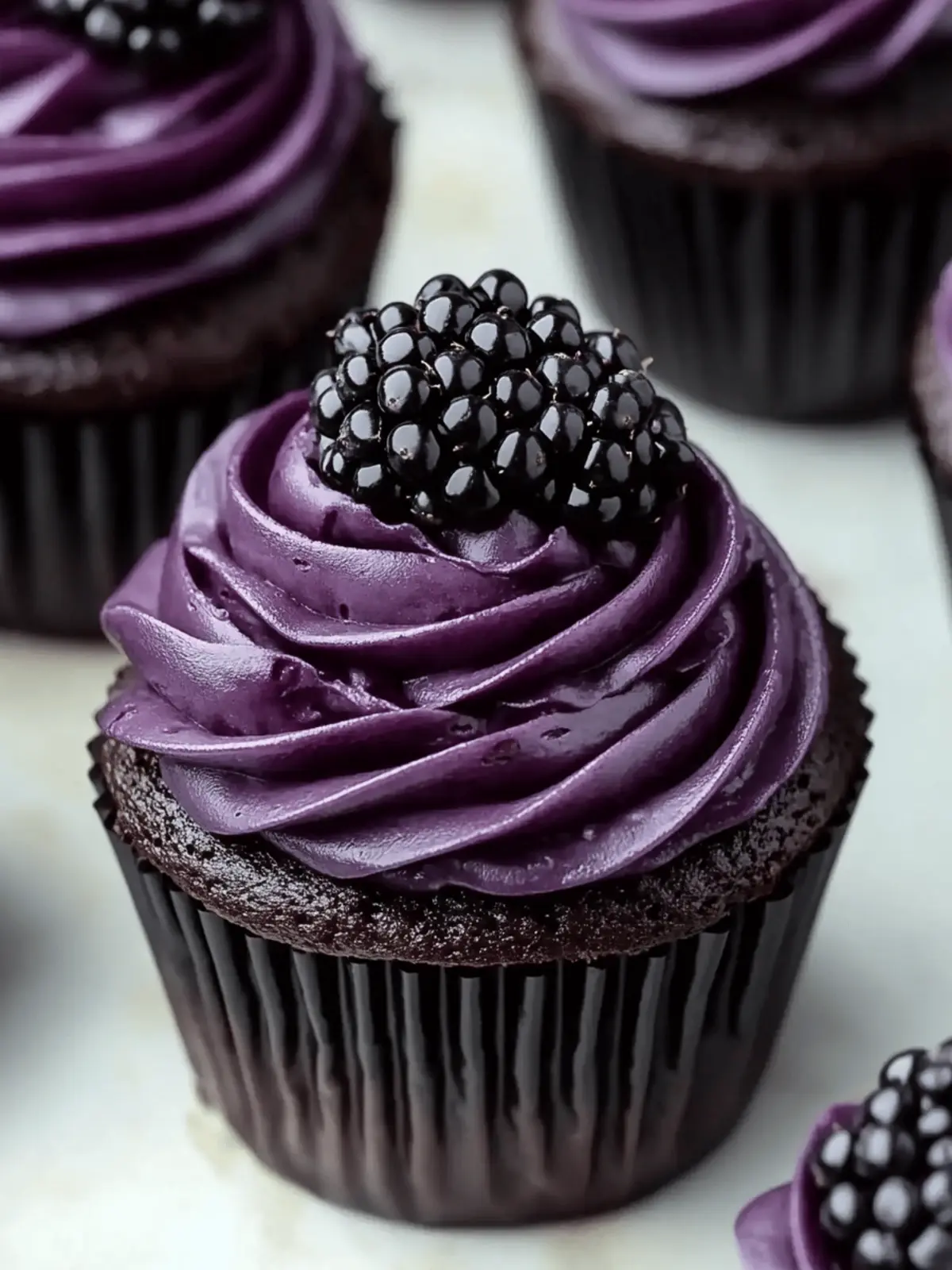 Dark Chocolate Blackberry Cupcakes