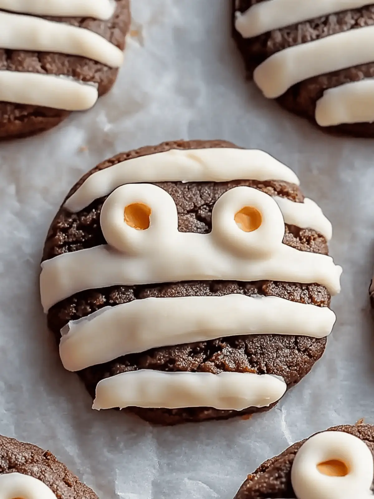 Fudgy Halloween Mummy Cookies