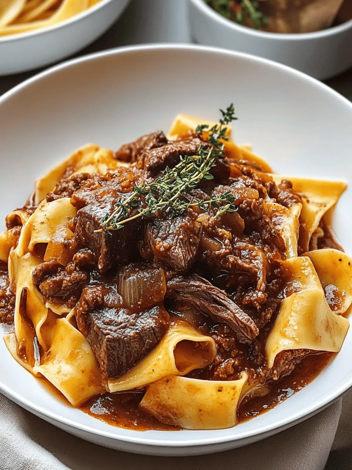 Braised Steak Ragu with Pappardelle