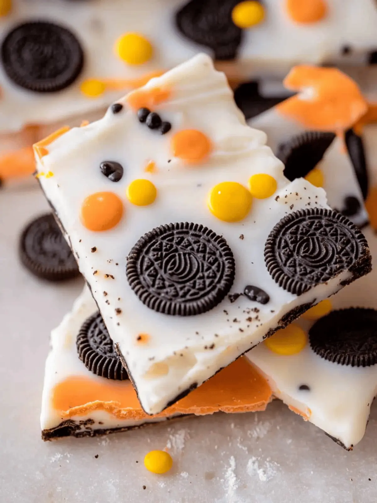 White Chocolate Halloween Oreo Bark